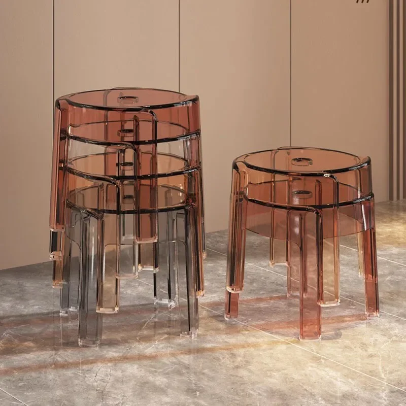 Transparent Dining Step Stool Nordic Plastic Low Modern Commode Minimalist Foot Stool Pedicure Mueble Bedroom Bathroom Furniture