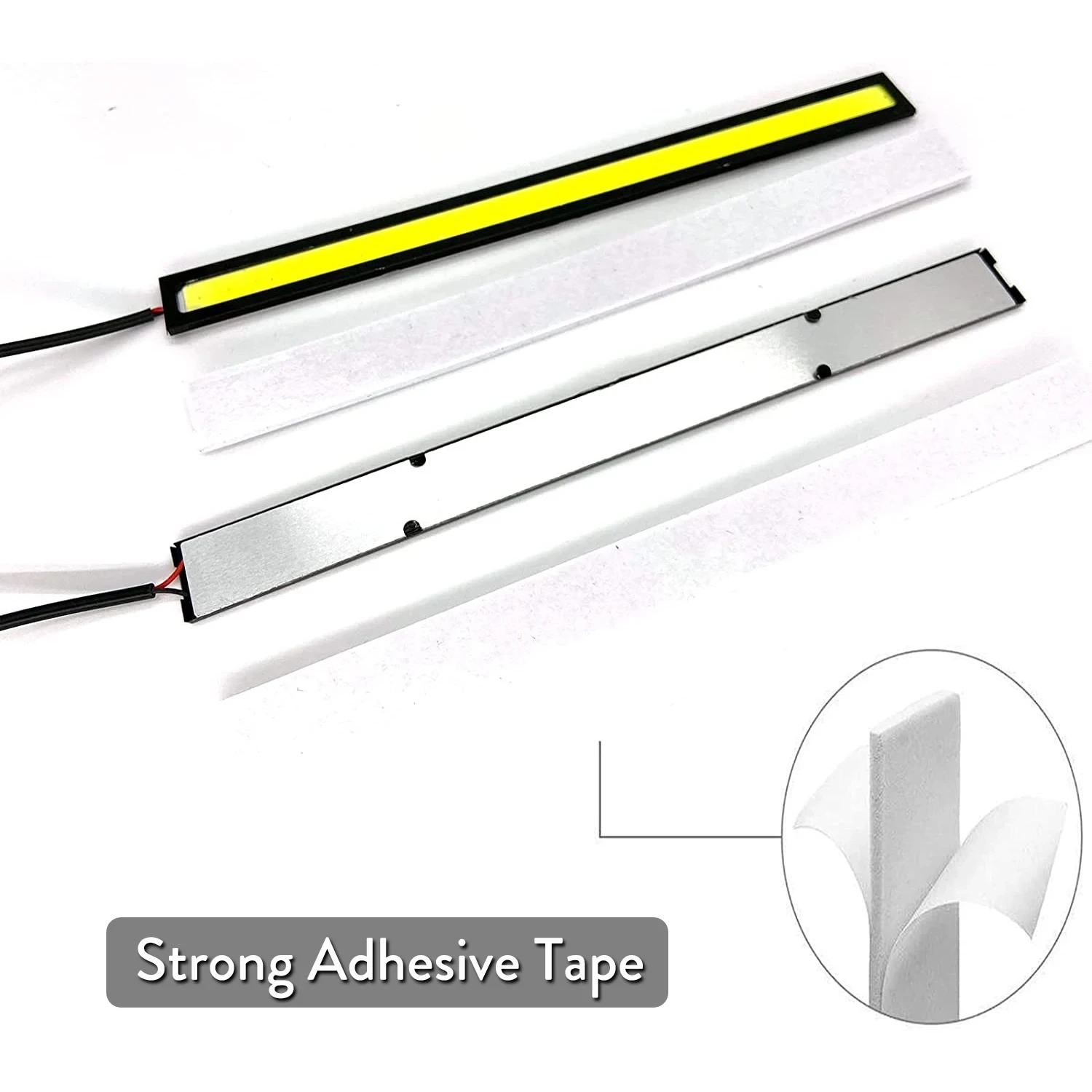 2X 16mm 17mm Led Strip Fog Light 12v Cob Red Drl Car Blue Daytime Running Waterproof Automotive Ultra-narrow Side Bright