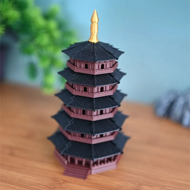 5-Layer Chinese Pagoda Fish Tank Decor Mini Landscape  Aquarium Ornament, Mountain Bonsai, Water & Land Terrarium