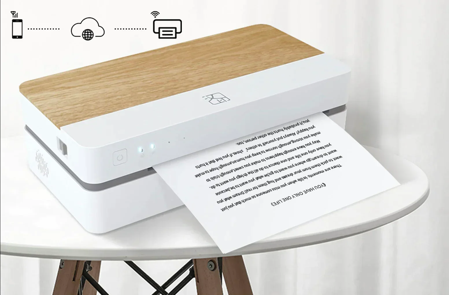 GlowMartHPRT FT800 Portable Inkless A4 Thermal Printer Color Mobile USB BT for Android IOS for Office Business Travel