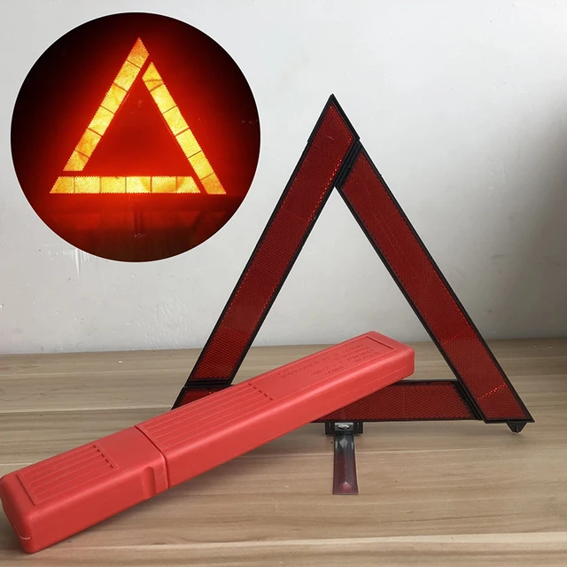Car Tripod Folded Stop Sign Reflector Car Emergency Breakdown Warning Tool Triangle Red Reflective Safety Hazard Car Accessories 1