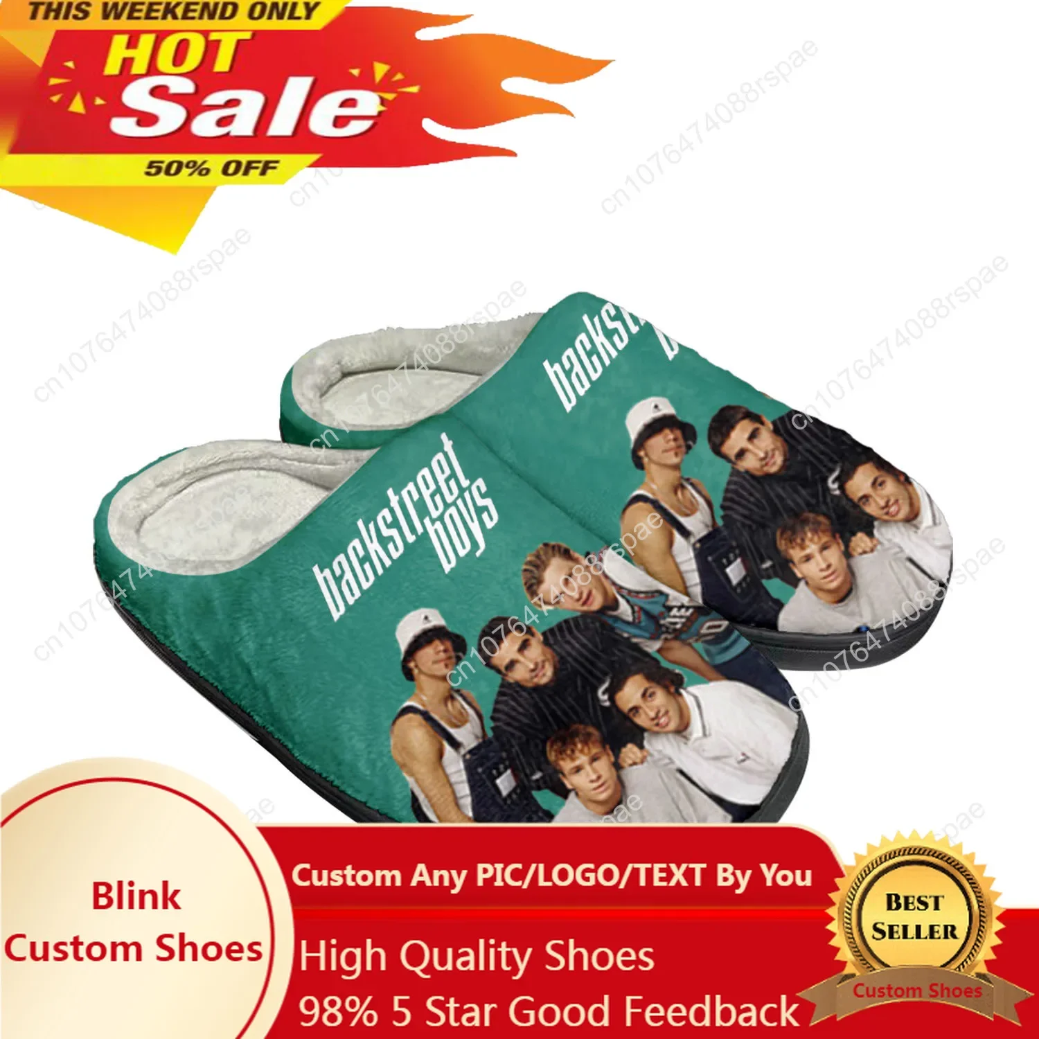 

Backstreet Boys Pop Band Bsb Home Cotton Custom Slippers Mens Womens Sandals Plush Bedroom Keep Warm Shoe Thermal Slipper Black