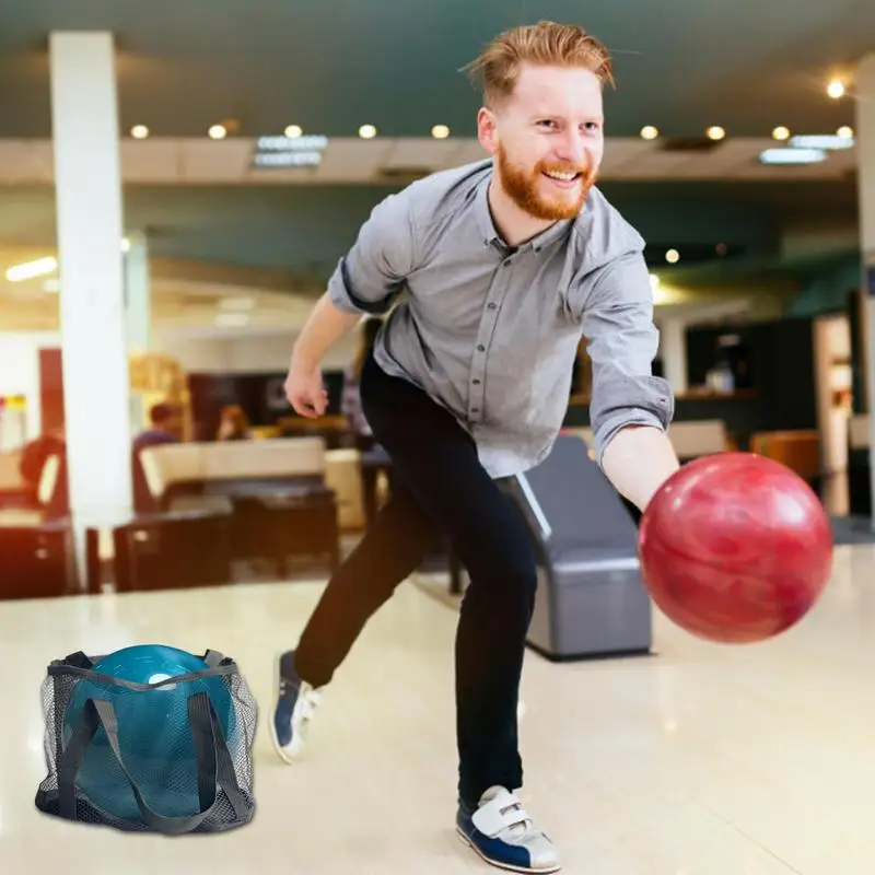Bowling Mesh Bag Mesh Tote Bag Bowling Ball Holder With Handle Anti-Scratch Pocket Sport Storage Holder Pouch For Outdoor Women