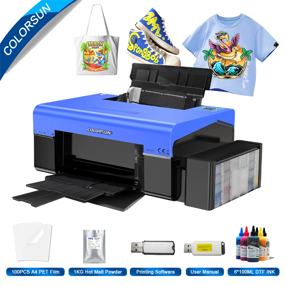 Stampante Colorsun A4 Dtf Per Epson L805 T-Shrit Macchina Da Stampa Impresora Dtf Stampanti A4 Con Forno Per T-Shirt Shose Felpe Con Cappuccio