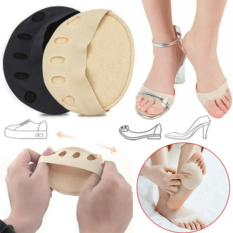 Invisible soft anti-wear split toes elastic forefoot pads breathable half insoles pain relieving