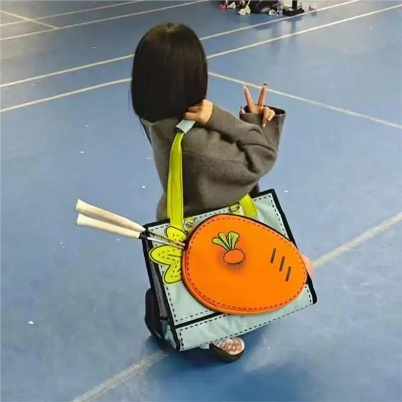 JIAERDI Cute Cartoon Carrot Handbag Women Comic Anime Large Capacity Shoulder Bag Ladies Fun Kawaii Line Niche Underarm Bag New