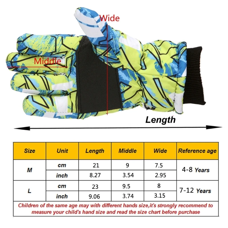 New Children Winter Snow Warm Gloves Boys Girls Ski Snowboard Windproof Waterproof Thicken Keep Warm Winter Mittens Dropshipping 6