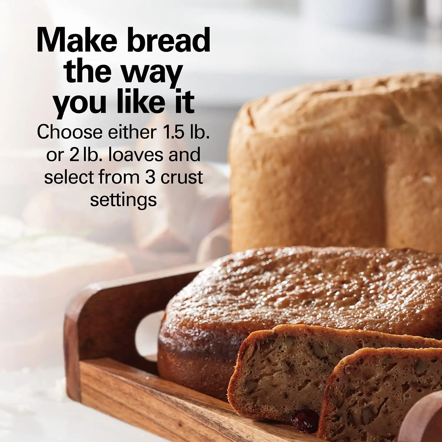 Beach Bread Maker Machine, Digital, Programmable, 12 Settings + Gluten Free, Dishwasher Safe Pan + Kneading Paddle, 2 l