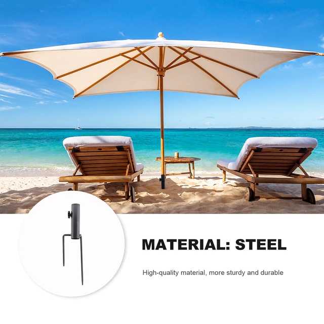 Parasol Insert Stand Holder Stake Umbrella Patio Base Metal Ground Stakes  Fishing Rod Auger Beach Steel Autos - AliExpress