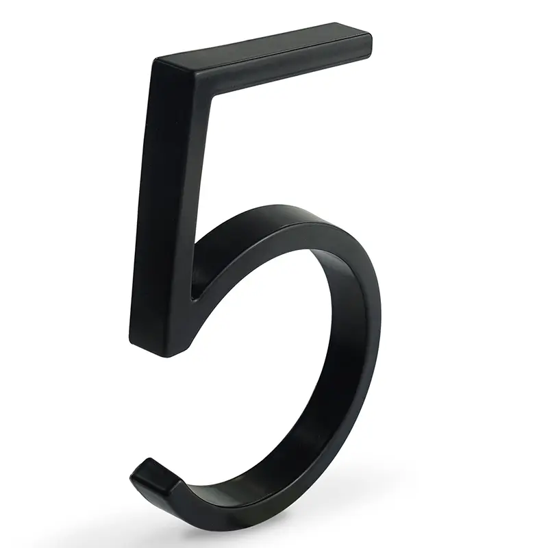 1pc 125mm Floating House Number Outdoor 5 inch Black Zinc Alloy Letter Apartment Door Numbers Mailbox Address Sign #0-9 - Image 10