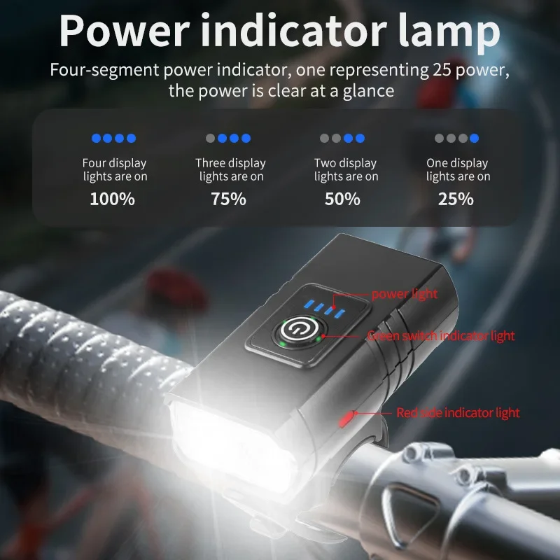 High-Intensity USB Rechargeable Bicycle Headlight with Dual T6 LED Lights