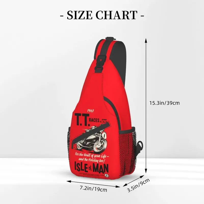 Retro Isle Of Man TT Race Sling Chest Crossbody Bag Men Fashion Motobike Sport Shoulder Backpack for Camping Biking