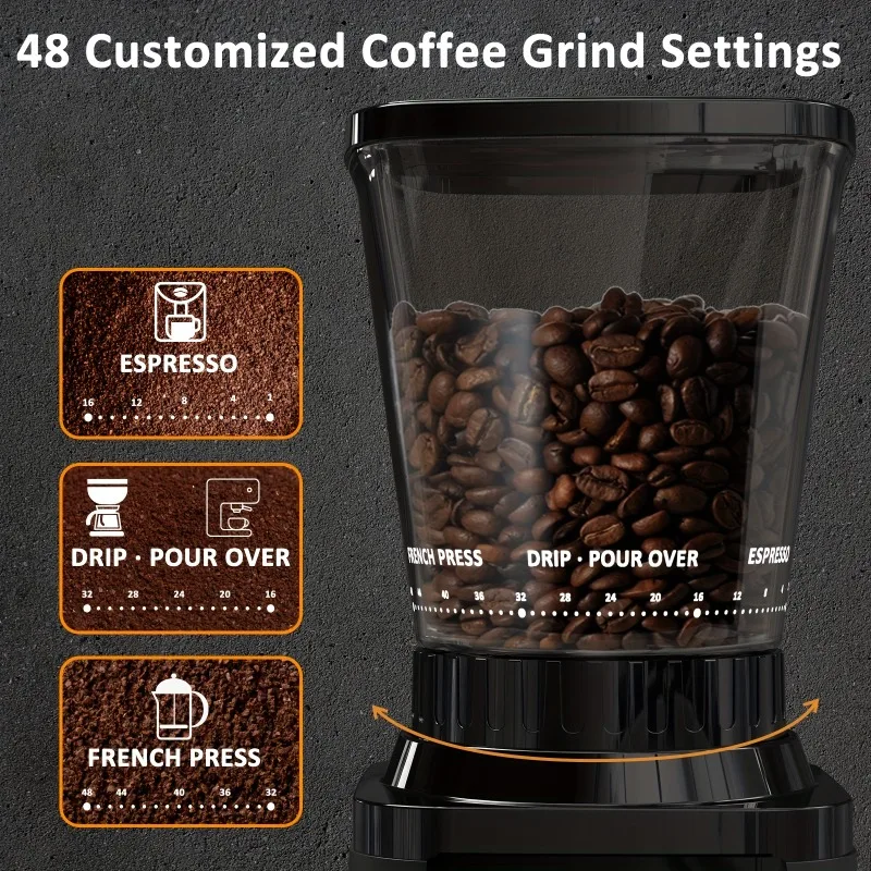 spoonlemon Conical Burr Coffee Grinder, Coffee Grinder Electric with  Adjustable 60 Grind Settings, Touchscreen Burr Grinders for Coffee Beans  with