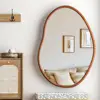 Irregular Wall Mirror Decorative Large Accent Mirror Vanity with Solid Wooden Frame for Livingroom Diningroom Bedroom Hallway 1