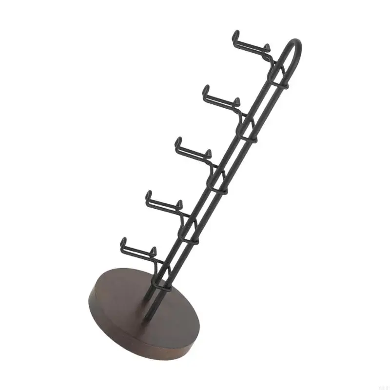 5 Layer abnehmbare Brillenorganisatoren Lagerhalter mit Holzbasis und Metallrahmen für Sonnenbrillen Display Y08E – Detail 4