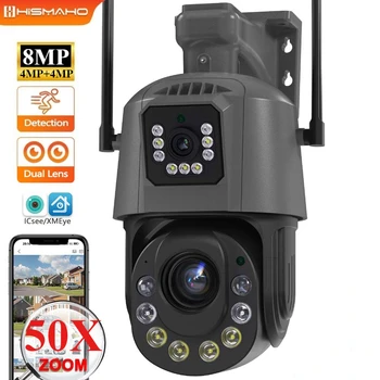ICsee Security Camera 8MP 4K WiFi Dual Lens 50X Zoom Outdoor Protection IP Cam PTZ CCTV Video Surveillance Motion Detection NVR 1