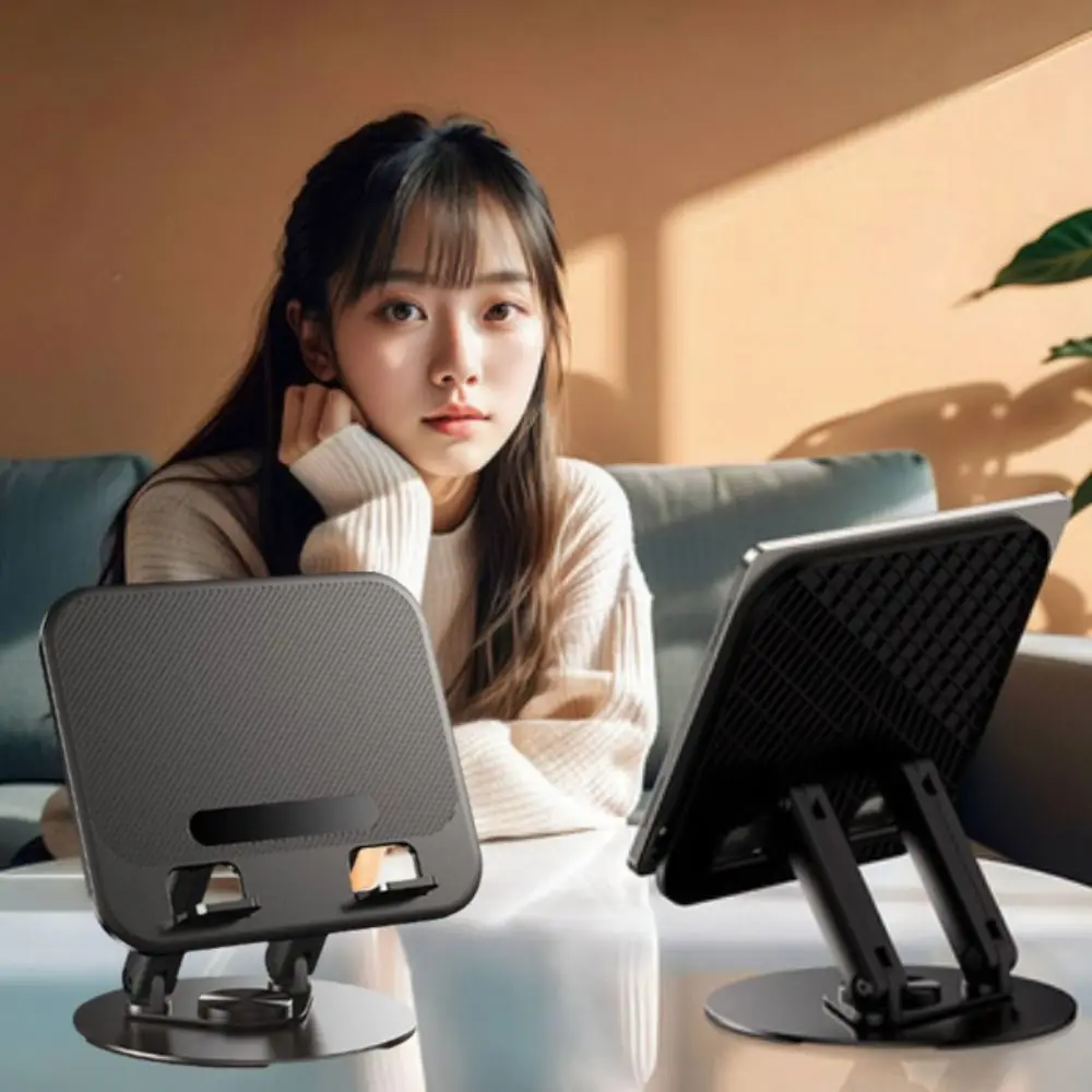 높이 조절 가능 360 ° 회전식 노트북 스탠드 미끄럼 방지 베이스 접이식 보관용 노트북 스탠드 탄소강 공간 절약형
