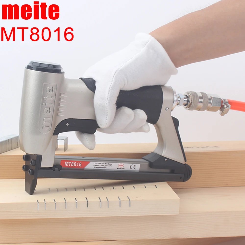 meite MT8016 21ga. Pneumatic 12.8mm Crown Fine Wire Stapler Low 