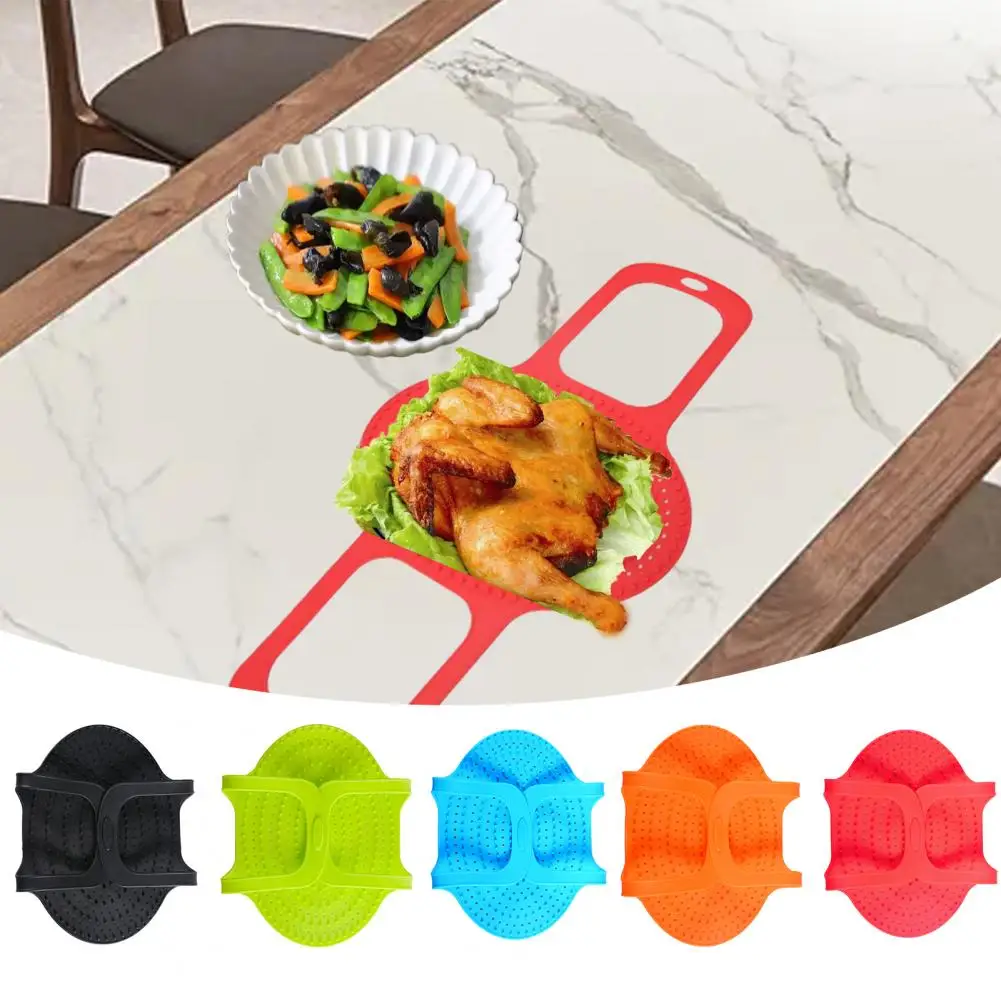 Turkey Lifter Multi-purpose Foldable Non-stick Oil Filtering Food Grade Silicone Kitchen Poultry Cooking Mat for Dining Room