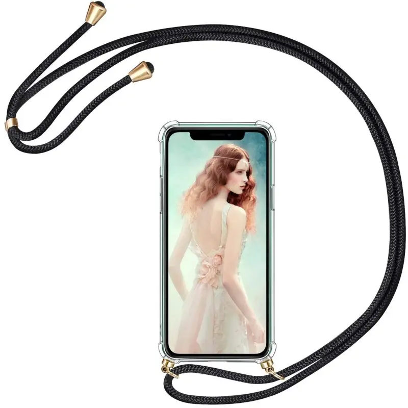 Clear Case with Crossbody Lanyard Necklace and Shoulder Strap Cover