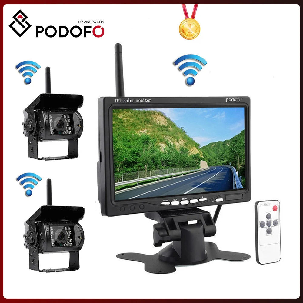Wireless Digital Signal Camera With 7" Monitor Truck Bus RV Trailer Car