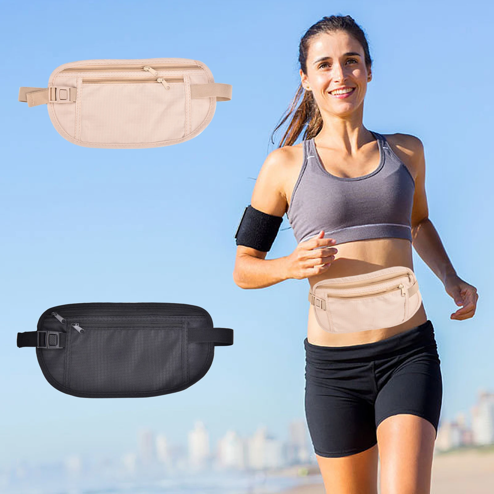 Invisible Travel Passport Pouch Money Belt Bag Hidden Security Wallet Travel Gift Chest Bag