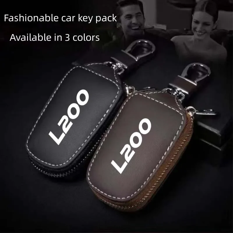 

Car key pack genuine leather remote control protective case for use in Mitsubishi L200 21 "+19" key case