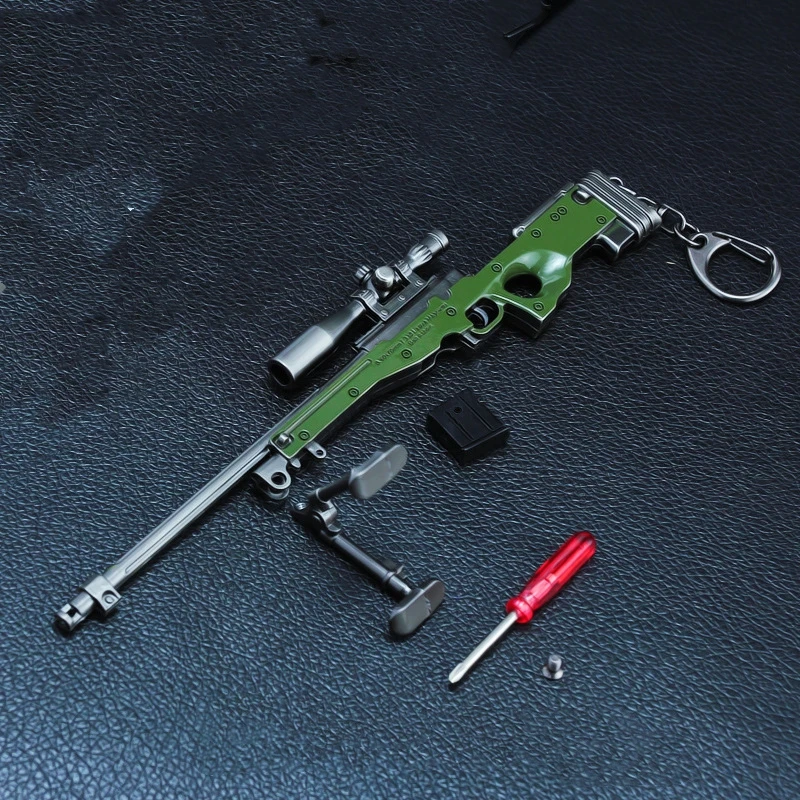 PUBG Weapon Model Combat Metal Gun 17cm AWM Alloy Keychain Toy Guns Arms 98K AK47 M24 Game Peripheral Boys Festival Gift 3