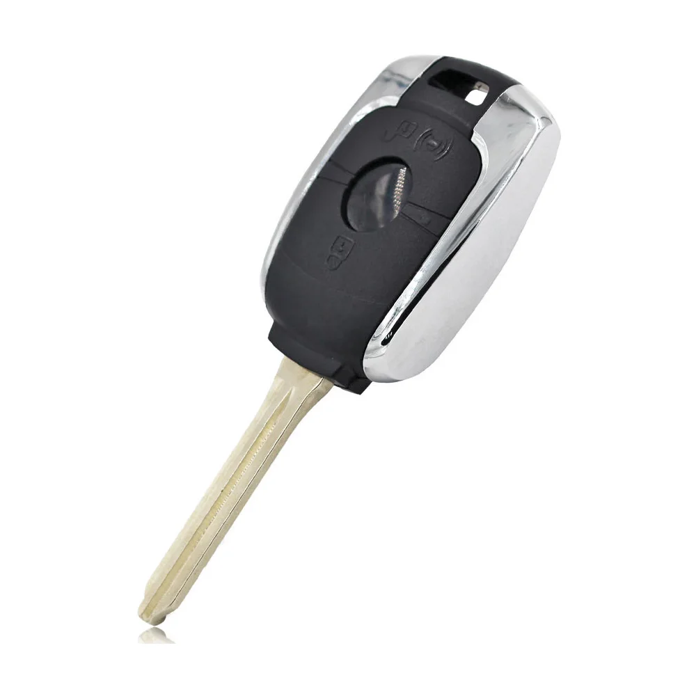 YOUBBA 2-Button Replacement Remote Key Shell Case with Uncut Blade