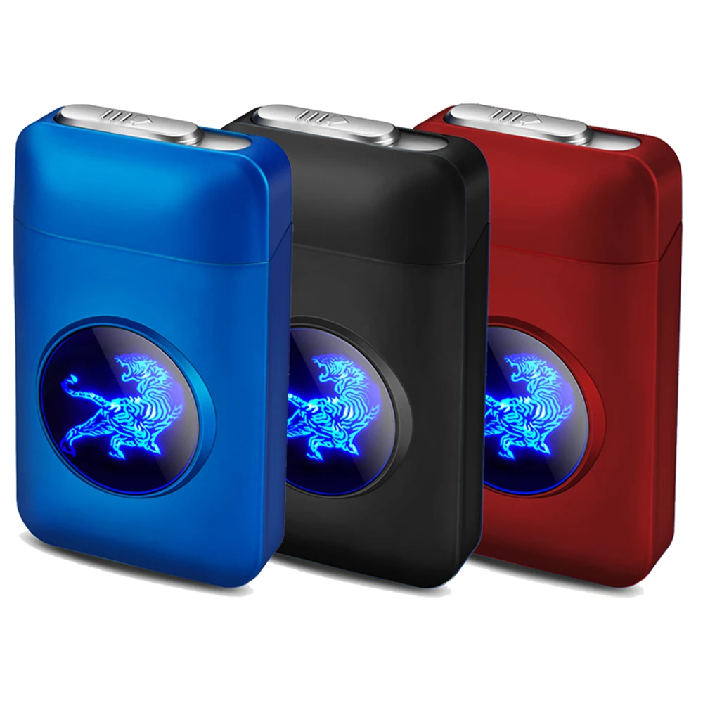 

Outdoor Windproof USB Rechargeable Flameless Tungsten Filament Lighter With LED Display Portable Cigarette Case Electric Lighter