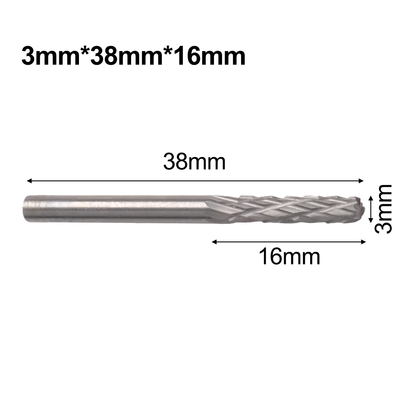 1pc 3mm 1/8 Tungsten Carbide Milling Cutter Long Shank Carbide Burs For Milling Cutter Burr Rotary 38mm To 100mm Rotary Tools
