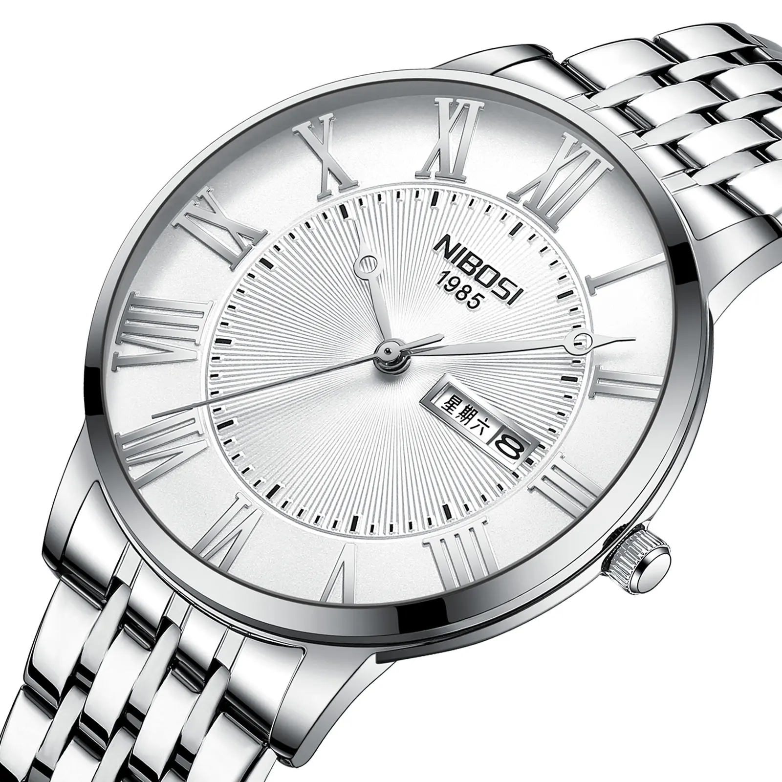 NIBOSI Man Quartz Watch Week Display Reloj de mujer Black Casual Clock Men Gold Watches Business Calender Watch Ladies Watches