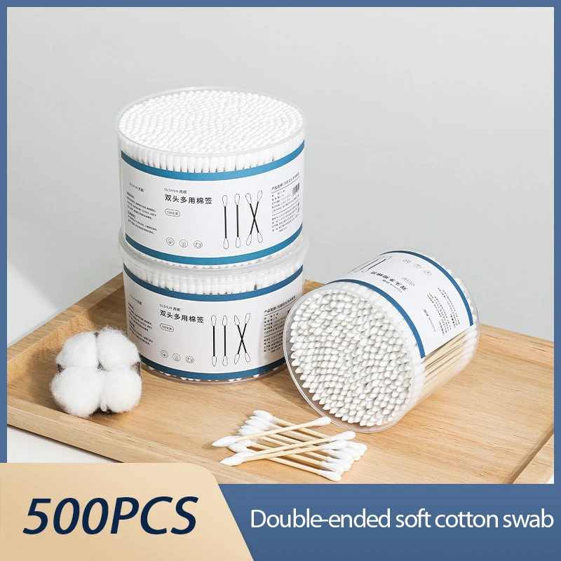 Baby Cotton Swabs Double-headed Disposable Bamboo Cotton Stick Children Ears Care Make-up Remover Disinfection Tools