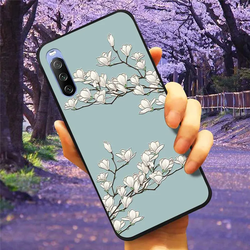 3D Flower Relief Soft Silicone Emboss Phone Case Cover