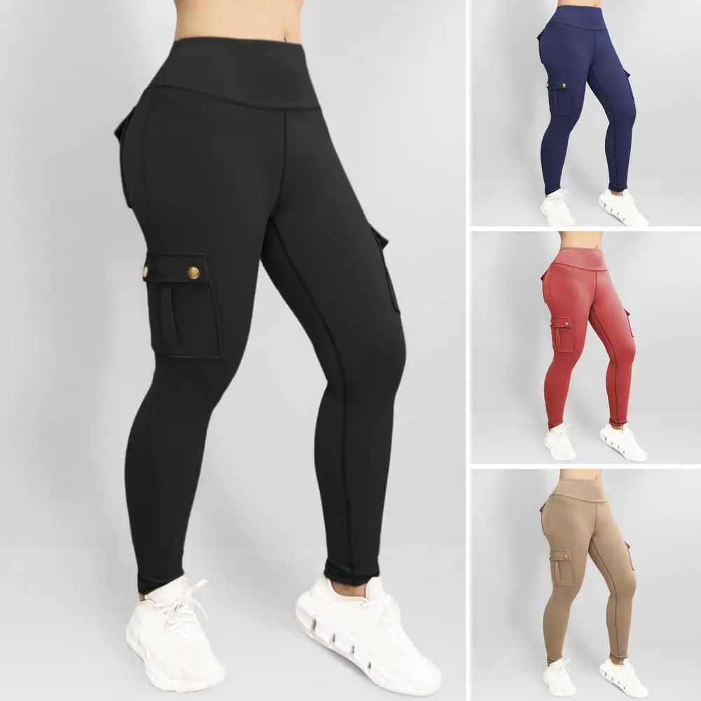 

Женские леггинсы с высокой талией, штаны для йоги с карманами для женщин, облегающие брюки для бега, дышащие быстросохнущие спортивные Леггинсы