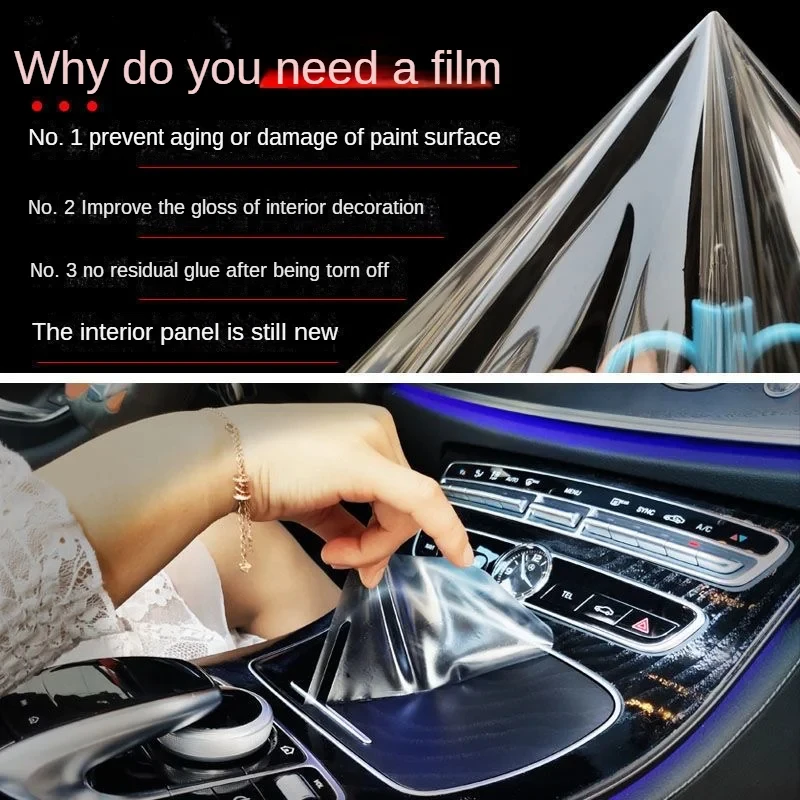 NEWTRASI Car Interior Center Console Transparent/Matte TPU