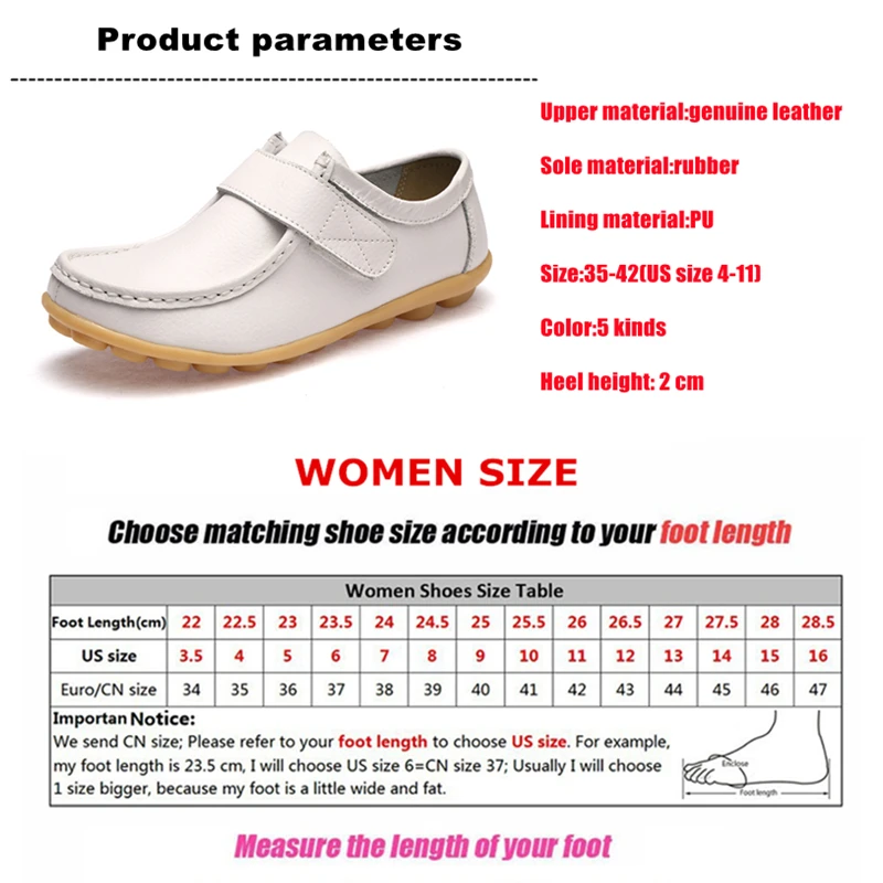 WOIZGIC Women Ladies Female Mother Genuine Leather Shoes Flats Loafers Round Toe Hook Loop Moccasins Vintage Plus Size 41 42