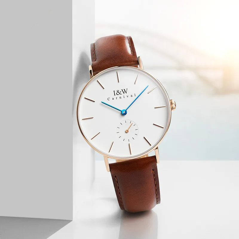Reloj Mujer CARNIVAL Fashion Watch for Women Brand Luxury Ultra Thin 6mm Quartz Wrist Watch 30M Waterproof 2023 Relogio Feminino