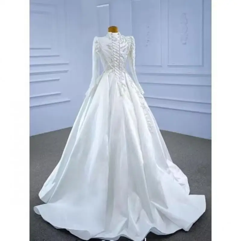 Wedding Long Sleeve Evening Dress New One Shoulder Embroidered A-line Dress Bareback Sexy Banquet Ball Customized