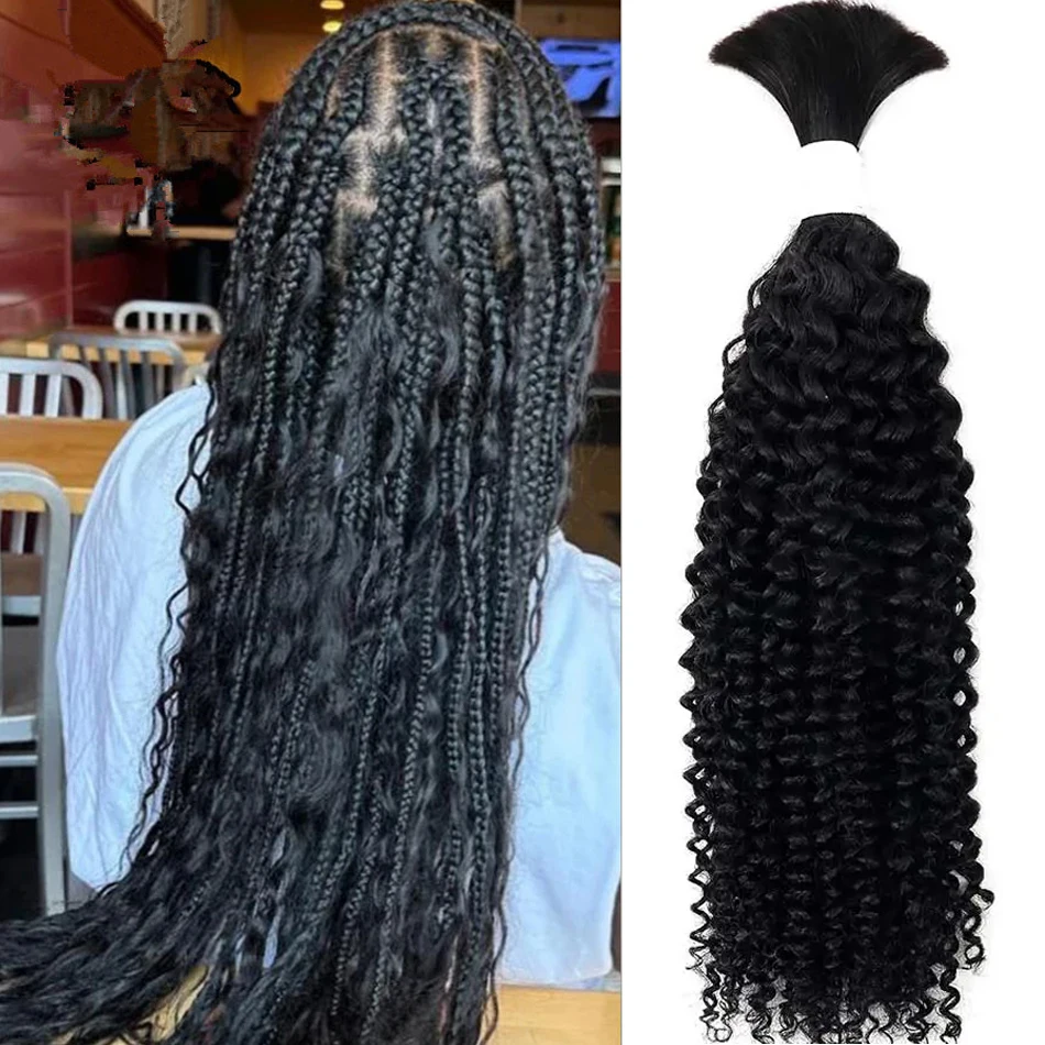 

Curly Human Hair Bundles For Braiding Bulk No Weft Deep Wave Full Ends Extensions Body Wave Bulk Hair Bundles For Braids