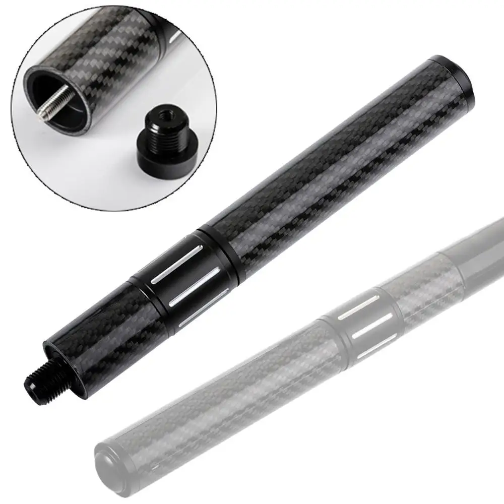 Snooker Cue Extender Billiards Accessories Carbon Fiber Cue End Lengthener Pool Stick Extension for Billiard Lovers Enthusiast