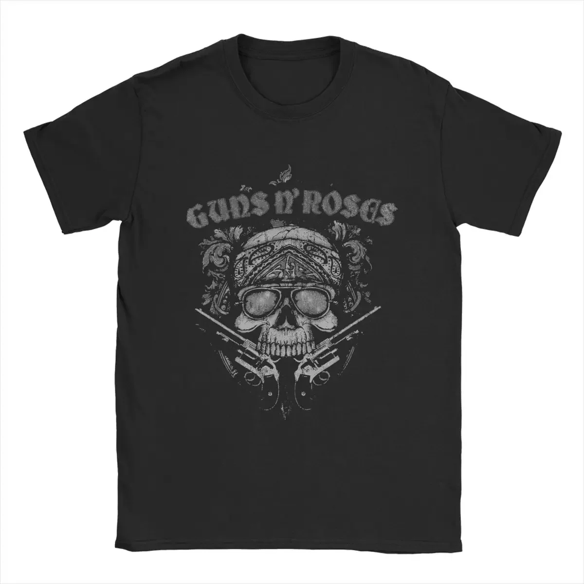

Guns Roses Skull Men T Shirts Novelty Tees Short Sleeve O Neck T-Shirt Pure Cotton Tops