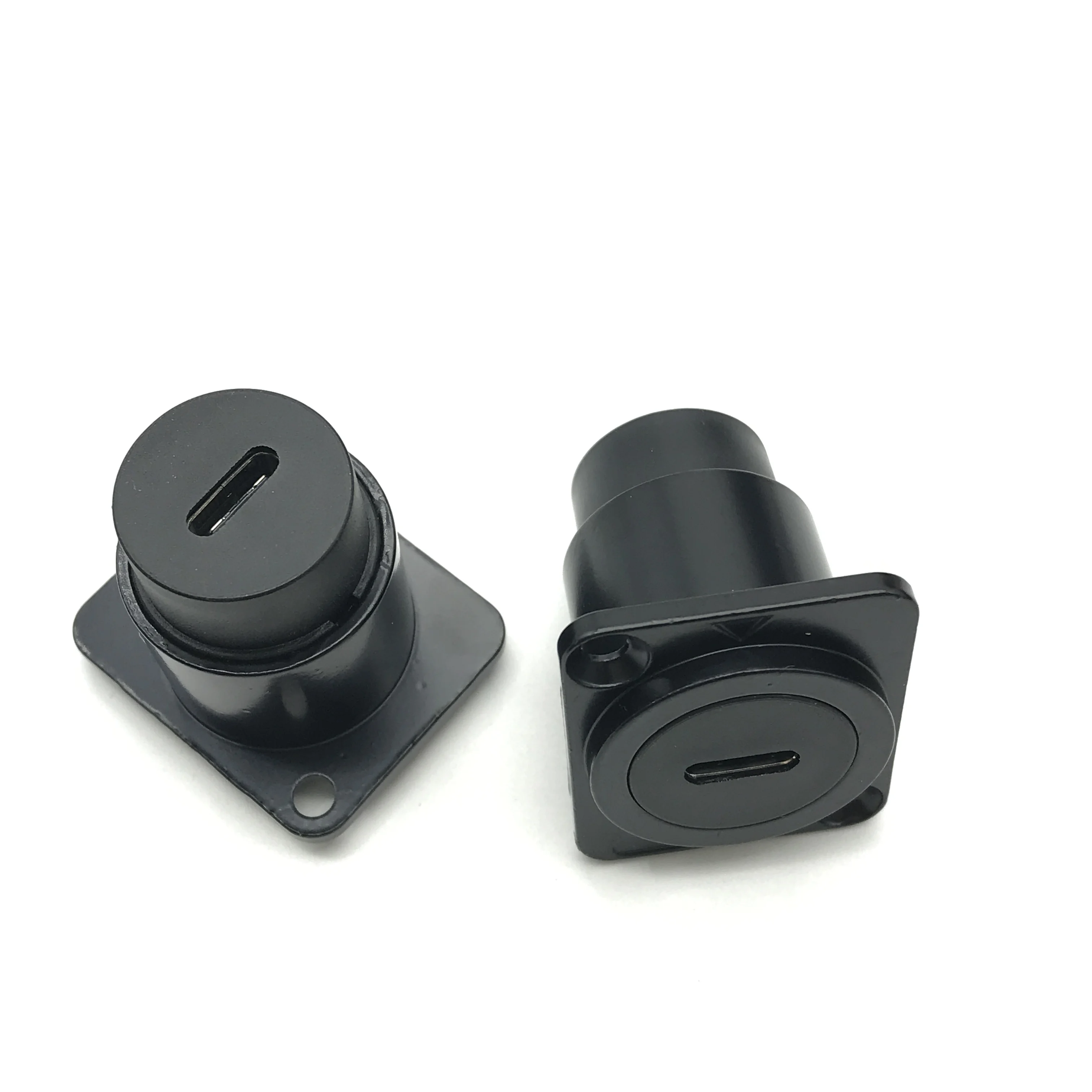 Liga de Zinco Rodada Tipo-c Tomada Fêmea D-shape Usb Chassis Painel Mount Connector Black Sliver Indústria Impermeável Extensão - Imagem 6