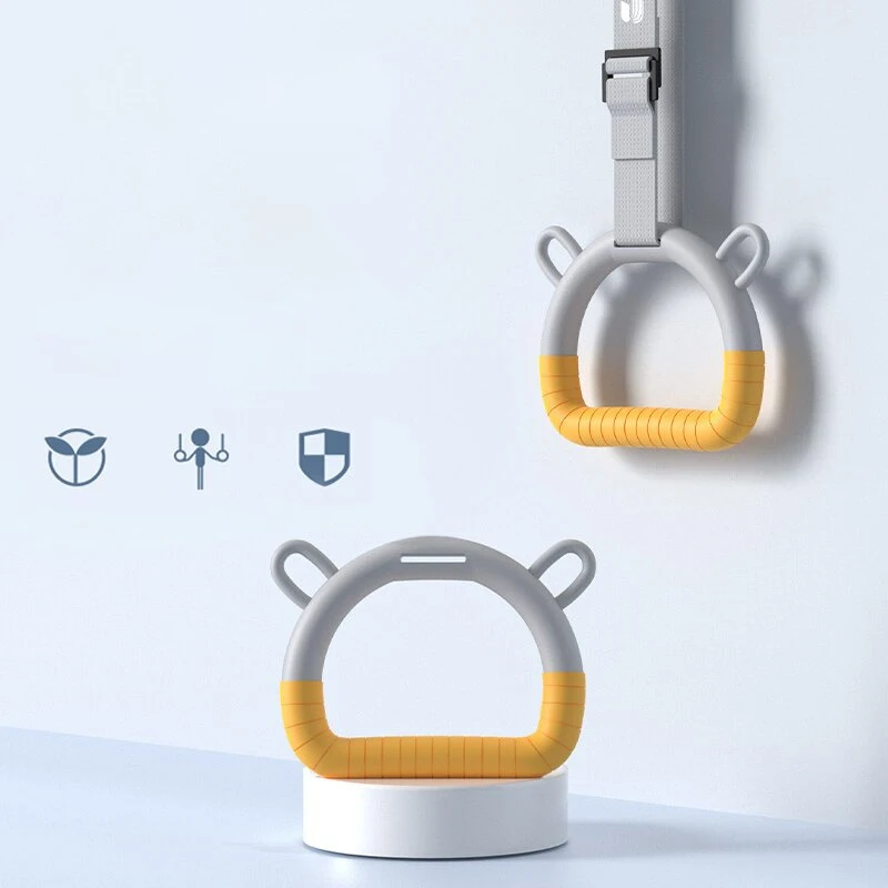 Eco-friendly PP Gym Ring Adjustable Straps Buckles Indoor Pull-up Fitness Gymnastics Rings For Kids Home Exercise Equipment