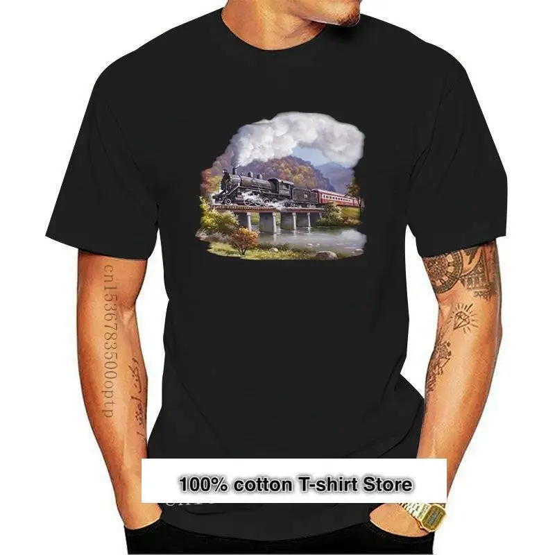 Camiseta De Algodon A La Moda, Camiseta De Tren Y Puente De Caballo De Hierro, Nueva De 2021