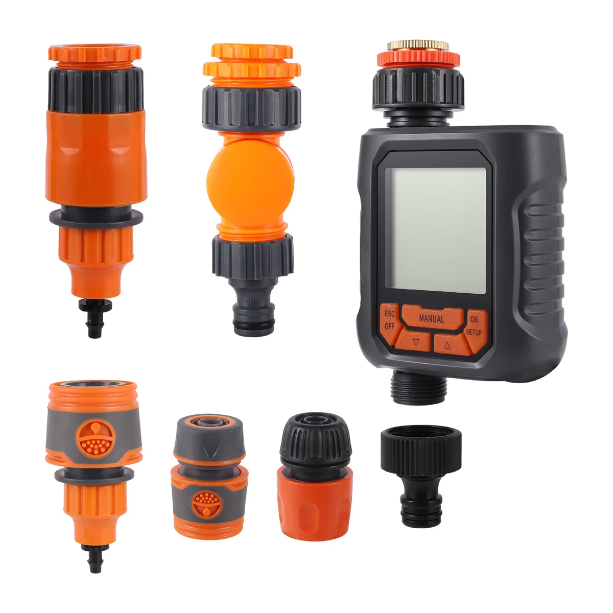 LCD Screen Water Timer Automatic Digital Electronic Watering Clocker Waterproof Garden Irrigation Control Device With Six Joints 1