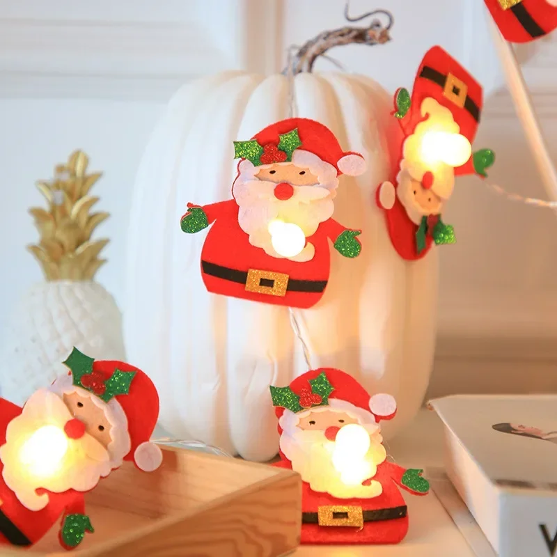 

Santa Claus Garland Snowman Elk String Light Christmas Tree Decor for Home Xmas Ornaments Navidad Gifts Noel 2023 New Year 2024