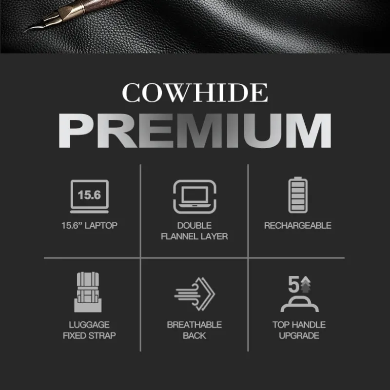 bopai usb charging bsci men custom logo large 15.6 inch laptop travel business anti theft luxury real genuine leather backpack BOPAI Usb Charging Bsci Men Custom Logo Large 15.6 Inch Laptop Travel Business Anti Theft Luxury Real Genuine Leather Backpack 6