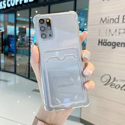 Versatile Silicone Card Slot Phone Case - Sleek Protective Cover with Card Holder - S22 Plus (Transparent)