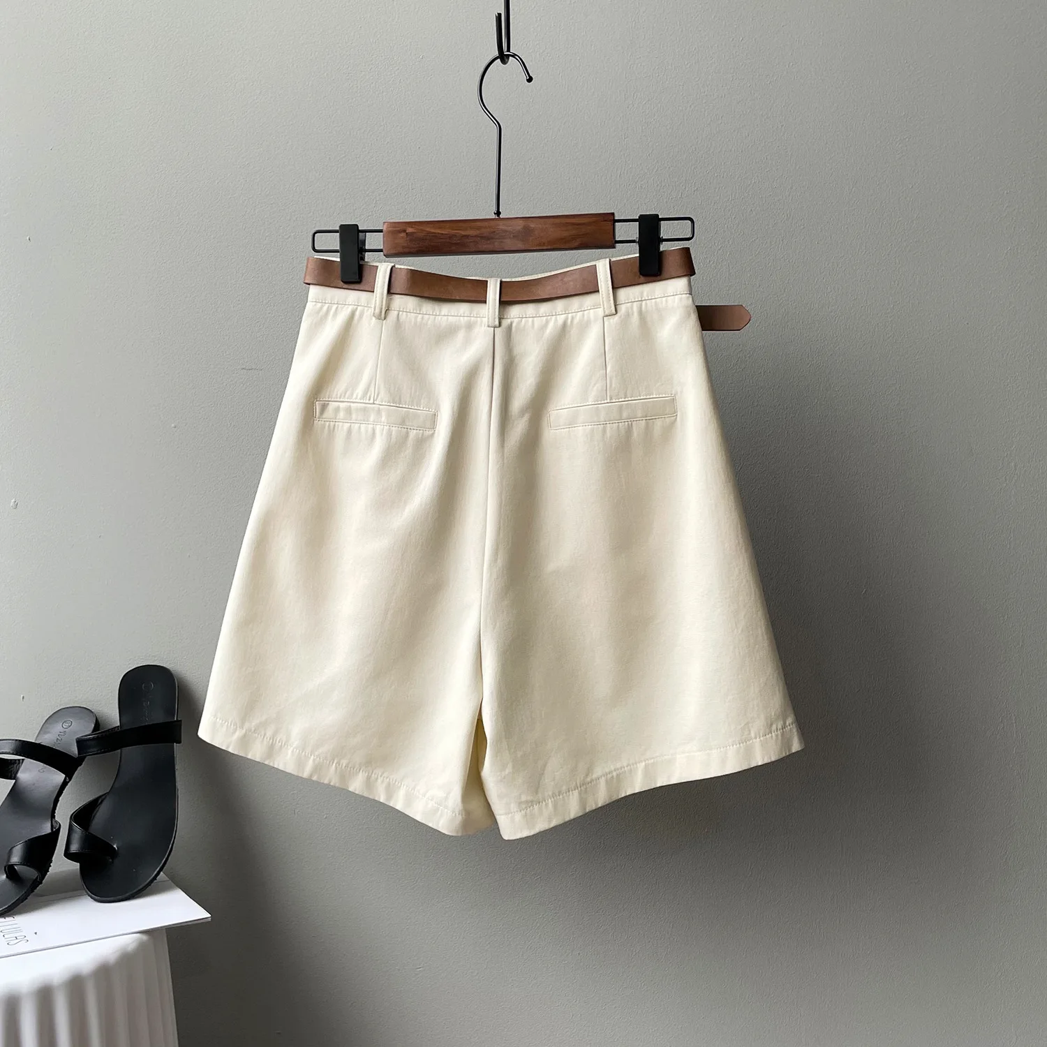 Женские корейские хлопковые шорты большого размера с высокой талией ...